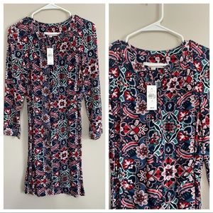 NWT LOFT floral shirt dress S